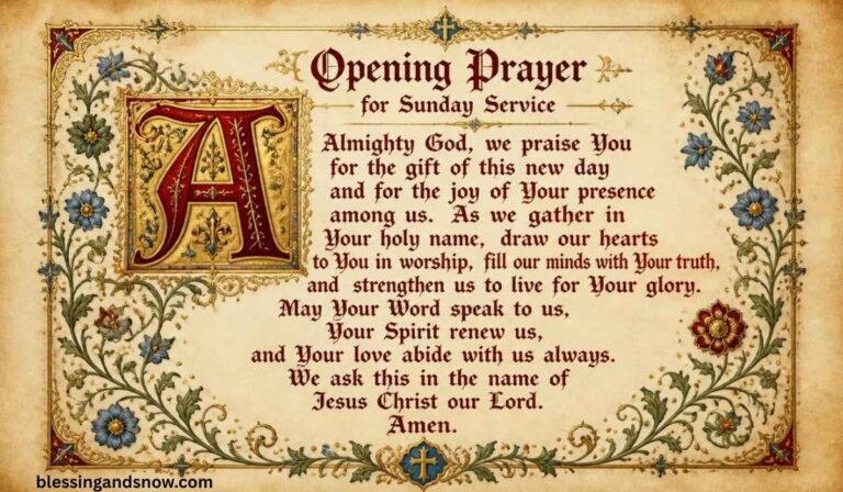 Opening Prayer for Sunday Service