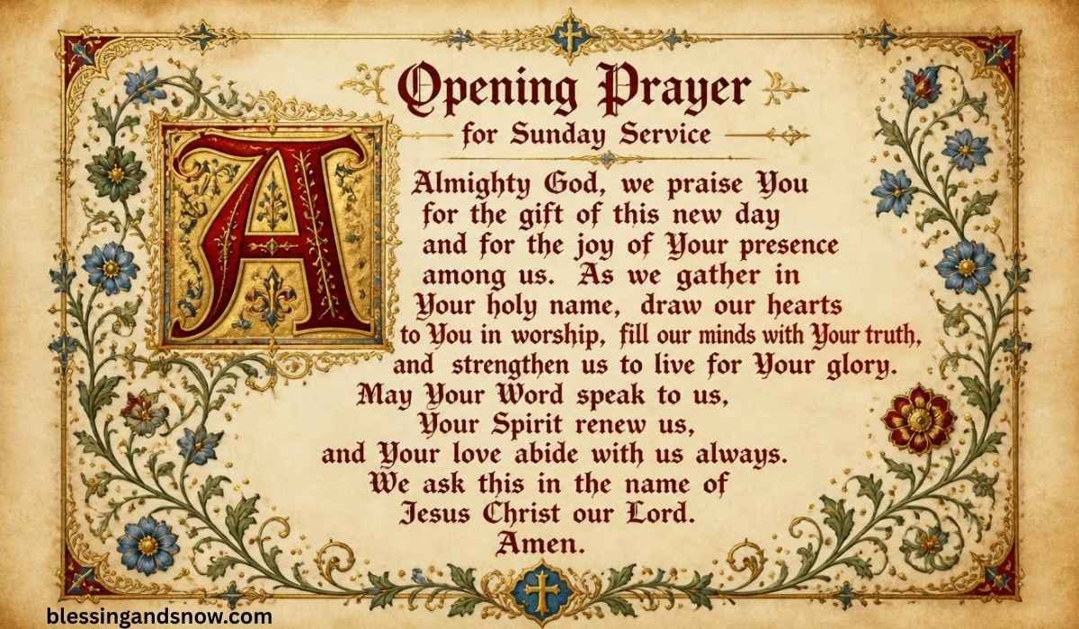 Opening Prayer for Sunday Service