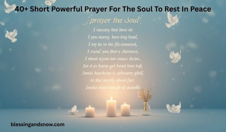 Short Powerful Prayer For The Soul